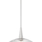 Z-Lite Lunelle 18" 1-Light Brushed Nickel Frame Clear Glass Shade Pendant Light