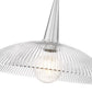 Z-Lite Lunelle 18" 1-Light Brushed Nickel Frame Clear Glass Shade Pendant Light