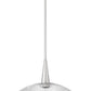 Z-Lite Lunelle 18" 1-Light Brushed Nickel Frame Clear Glass Shade Pendant Light