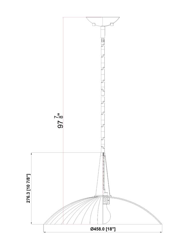 Z-Lite Lunelle 18" 1-Light Brushed Nickel Frame Clear Glass Shade Pendant Light