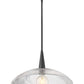 Z-Lite Lunelle 18" 1-Light Matte Black Frame Clear Glass Shade Pendant Light