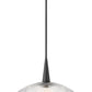 Z-Lite Lunelle 18" 1-Light Matte Black Frame Clear Glass Shade Pendant Light