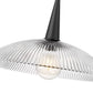 Z-Lite Lunelle 18" 1-Light Matte Black Frame Clear Glass Shade Pendant Light