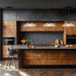 Z-Lite Lunelle 18" 1-Light Matte Black Frame Clear Glass Shade Pendant Light