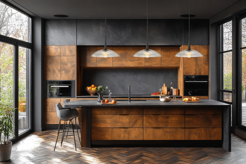 Z-Lite Lunelle 18" 1-Light Matte Black Frame Clear Glass Shade Pendant Light