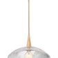 Z-Lite Lunelle 18" 1-Light Modern Gold Frame Clear Glass Shade Pendant Light