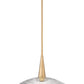 Z-Lite Lunelle 18" 1-Light Modern Gold Frame Clear Glass Shade Pendant Light