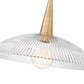 Z-Lite Lunelle 18" 1-Light Modern Gold Frame Clear Glass Shade Pendant Light
