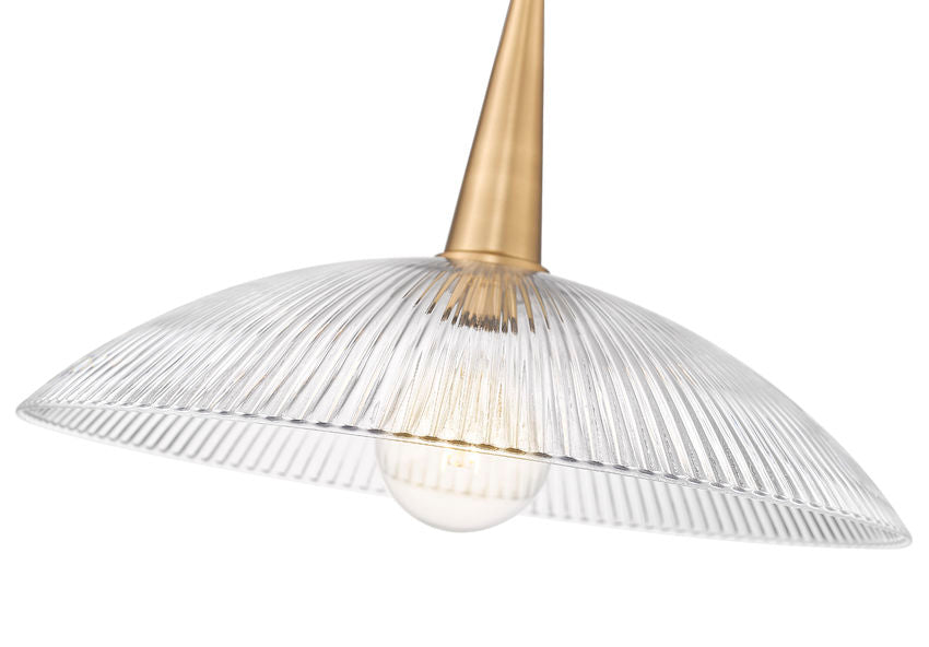 Z-Lite Lunelle 18" 1-Light Modern Gold Frame Clear Glass Shade Pendant Light