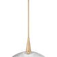 Z-Lite Lunelle 18" 1-Light Modern Gold Frame Clear Glass Shade Pendant Light