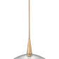 Z-Lite Lunelle 18" 1-Light Modern Gold Frame Clear Glass Shade Pendant Light