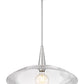 Z-Lite Lunelle 24" 1-Light Brushed Nickel Frame Clear Glass Shade Pendant Light