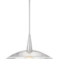 Z-Lite Lunelle 24" 1-Light Brushed Nickel Frame Clear Glass Shade Pendant Light