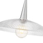 Z-Lite Lunelle 24" 1-Light Brushed Nickel Frame Clear Glass Shade Pendant Light