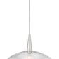 Z-Lite Lunelle 24" 1-Light Brushed Nickel Frame Clear Glass Shade Pendant Light