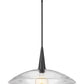 Z-Lite Lunelle 24" 1-Light Matte Black Frame Clear Glass Shade Pendant Light