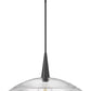 Z-Lite Lunelle 24" 1-Light Matte Black Frame Clear Glass Shade Pendant Light