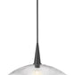 Z-Lite Lunelle 24" 1-Light Matte Black Frame Clear Glass Shade Pendant Light