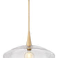 Z-Lite Lunelle 24" 1-Light Modern Gold Frame Clear Glass Shade Pendant Light