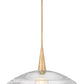 Z-Lite Lunelle 24" 1-Light Modern Gold Frame Clear Glass Shade Pendant Light