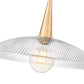 Z-Lite Lunelle 24" 1-Light Modern Gold Frame Clear Glass Shade Pendant Light