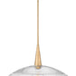 Z-Lite Lunelle 24" 1-Light Modern Gold Frame Clear Glass Shade Pendant Light