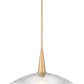 Z-Lite Lunelle 24" 1-Light Modern Gold Frame Clear Glass Shade Pendant Light