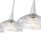 Z-Lite Lunelle 52" 3-Light Brushed Nickel Steel Frame Clear Glass Shade Linear Chandellier