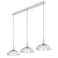 Z-Lite Lunelle 52" 3-Light Brushed Nickel Steel Frame Clear Glass Shade Linear Chandellier