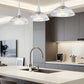 Z-Lite Lunelle 52" 3-Light Brushed Nickel Steel Frame Clear Glass Shade Linear Chandellier