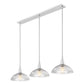 Z-Lite Lunelle 52" 3-Light Brushed Nickel Steel Frame Clear Glass Shade Linear Chandellier