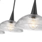 Z-Lite Lunelle 52" 3-Light Matte Black Steel Frame Clear Glass Shade Linear Chandellier