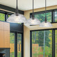 Z-Lite Lunelle 52" 3-Light Matte Black Steel Frame Clear Glass Shade Linear Chandellier
