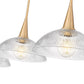 Z-Lite Lunelle 52" 3-Light Modern Gold Steel Frame Clear Glass Shade Linear Chandellier