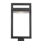 Z-Lite Luttrel 11" 1-Light LED Black Outdoor Post Mount Fixture With Frosted Glass Shade