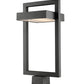 Z-Lite Luttrel 11" 1-Light LED Black Outdoor Post Mount Fixture With Frosted Glass Shade