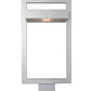 Z-Lite Luttrel 11" 1-Light LED Silver Outdoor Post Mount Fixture With Frosted Glass Shade