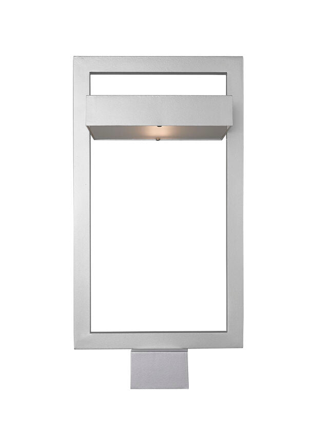 Z-Lite Luttrel 11" 1-Light LED Silver Outdoor Post Mount Fixture With Frosted Glass Shade