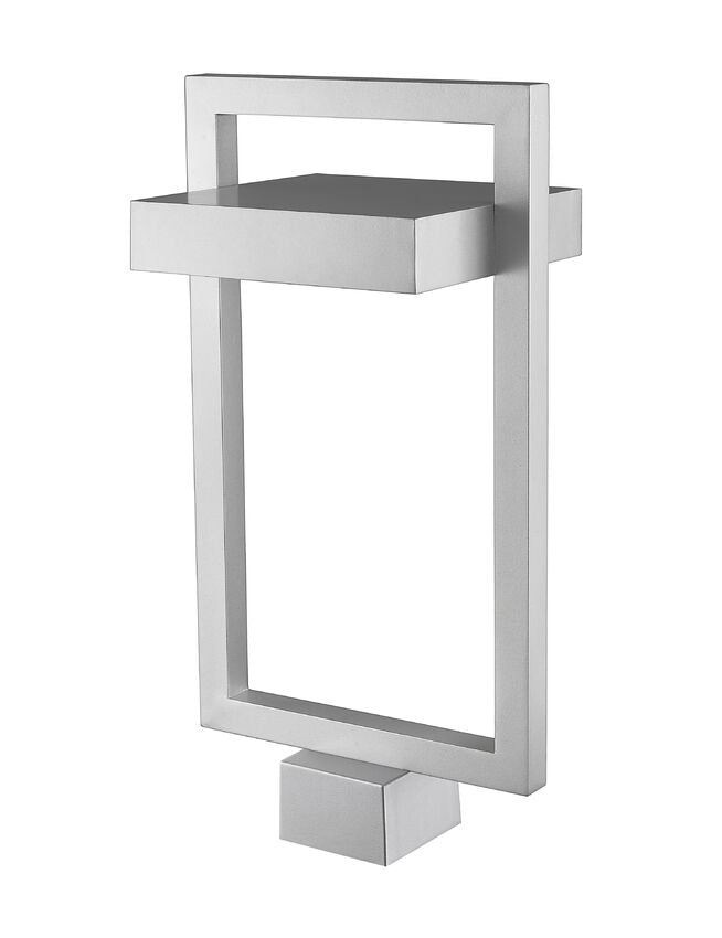 Z-Lite Luttrel 11" 1-Light LED Silver Outdoor Post Mount Fixture With Frosted Glass Shade
