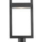 Z-Lite Luttrel 11" W x 22" H 1-Light LED Black Outdoor Post Mount Fixture With Frosted Glass Shade