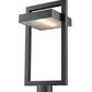 Z-Lite Luttrel 11" W x 22" H 1-Light LED Black Outdoor Post Mount Fixture With Frosted Glass Shade
