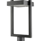 Z-Lite Luttrel 11" W x 22" H 1-Light LED Black Outdoor Post Mount Fixture With Frosted Glass Shade