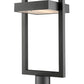 Z-Lite Luttrel 11" W x 22" H 1-Light LED Black Outdoor Post Mount Fixture With Frosted Glass Shade