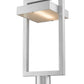 Z-Lite Luttrel 11" W x 22" H 1-Light LED Silver Outdoor Post Mount Fixture With Frosted Glass Shade