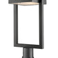 Z-Lite Luttrel 11" W x 24" H 1-Light LED Black Outdoor Post Mount Fixture and Round Pier Mount With Frosted Glass Shade