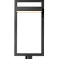 Z-Lite Luttrel 12" 1-Light LED Black Outdoor Post Mount Fixture With Sand Blast Glass Shade