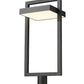 Z-Lite Luttrel 12" 1-Light LED Black Outdoor Post Mount Fixture With Sand Blast Glass Shade