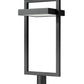 Z-Lite Luttrel 12" 1-Light LED Black Outdoor Post Mount Fixture With Sand Blast Glass Shade