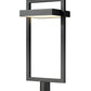 Z-Lite Luttrel 12" 1-Light LED Black Outdoor Post Mount Fixture With Sand Blast Glass Shade