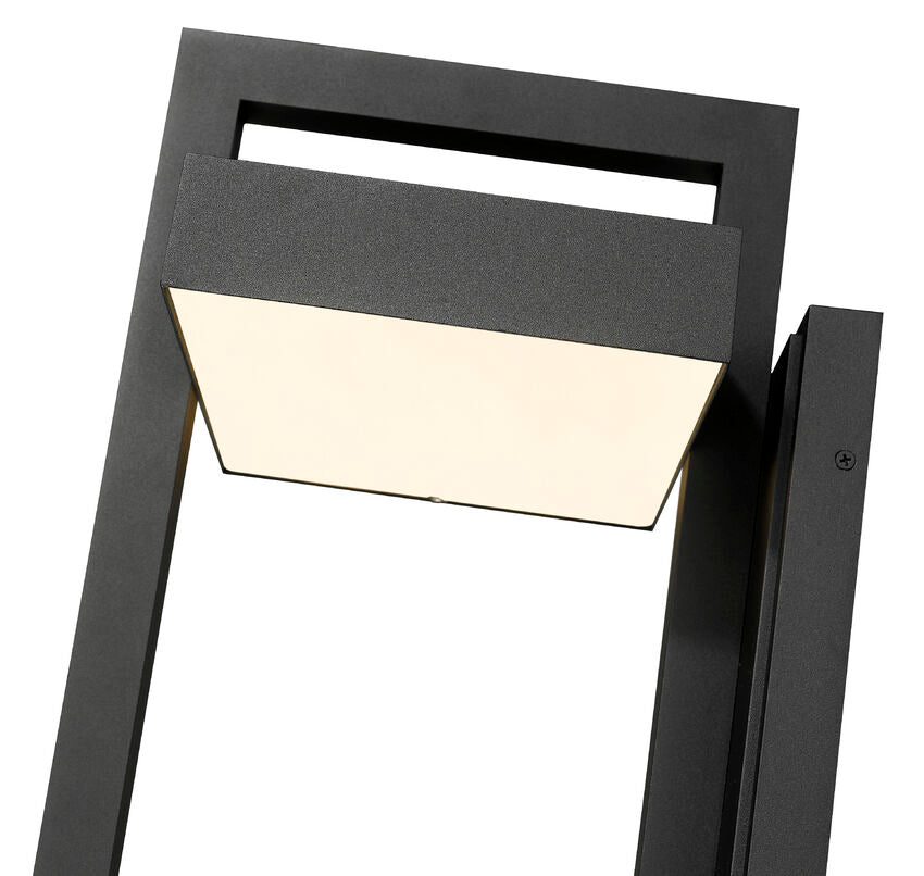 Z-Lite Luttrel 12" 1-Light LED Black Outdoor Wall Sconce With Sand Blast Glass Shade
